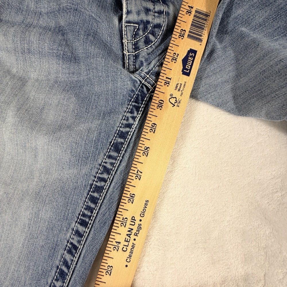 BKE Derek Jeans Men's 31R 31x31 Blue Bootcut Stretch Distressed Denim Med Wash - Picture 7 of 8